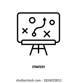 Geschäftsstrategie-Thin-Line-Symbol Tactic Plan. Vektorgrafik.