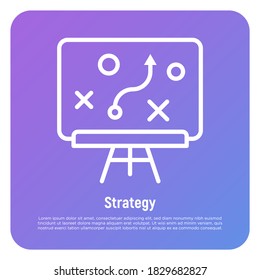 Business strategy thin line icon. Tactic plan. Vector illustration.
