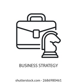Iconos de vectores de línea delgada de estrategia comercial.