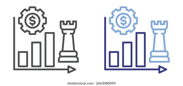 Estrategia de negocio dos hojas de iconos