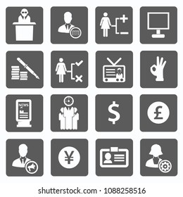 Business and strategy vector icon set