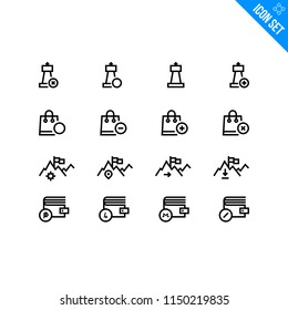 Business Strategy Vector Icon set. Minimal Modern Stroke Icons Collection on White Background.