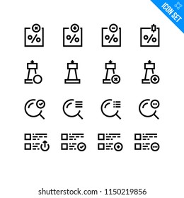 Business Strategy Vector Icon set. Minimal Modern Stroke Icons Collection on White Background.