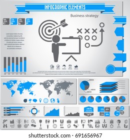 Business strategy,  vector icon set and infographics element.