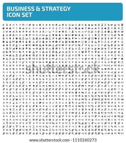 Business and strategy vector icon set