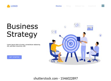 Business Strategy Vector Illustration Concept , Suitable for web landing page, ui, mobile app, editorial design, flyer, banner, and other related occasion