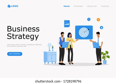 Business Strategy Vector Illustration Concept , Suitable for web landing page, ui, mobile app, editorial design, flyer, banner, and other related occasion