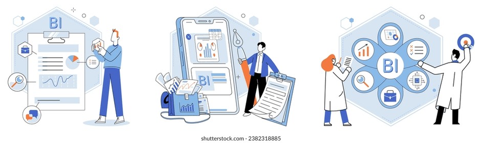 Business strategy. Vector illustration Corporate leadership plays pivotal role in driving success Managers facilitate smooth communication within organization The set skills required for job