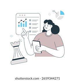 Ilustración vectorial de Estrategia Empresarial. Archivo EPS 10