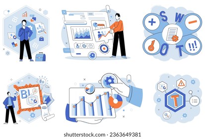 Business strategy. Vector illustration Group collaboration fosters creativity and synergy Vector illustrations offer flexibility and scalability Effective communication enhances team dynamics