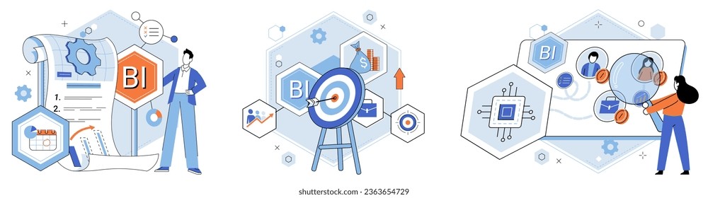 Business strategy. Vector illustration Project management involves coordinating tasks and resources Bundling services or products cenhance marketing efforts Collaboration among team members fosters