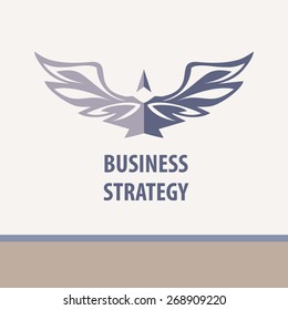 Business strategy, vector illustration. Business Technology, innovation and education. Bird tending upwards.