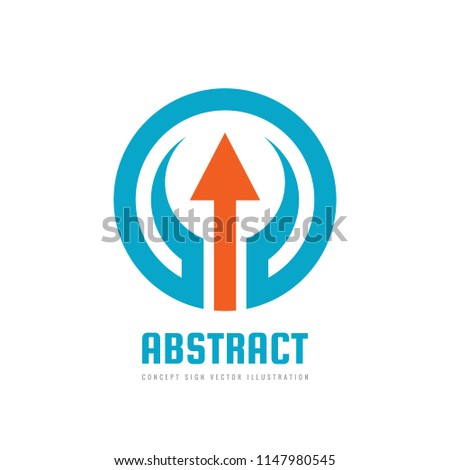 Business strategy - vector logo template concept illustration. Development sign. Abstract arrow in circle shape. Progress icon. Design element.