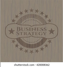 Business Strategy vintage wood emblem