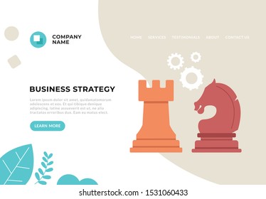 Business strategy vision progress concept. Vector flat cartoon graphic design illustration