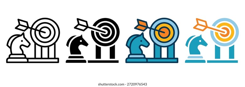 Geschäftsstrategie Web-Symbol mehrere Stilkollektion