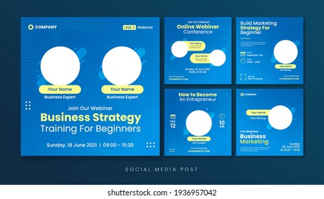 Business strategy webinar social media post template