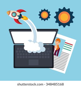Business strat-up company graphic design, vector illustration