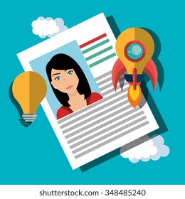 Business strat-up company graphic design, vector illustration