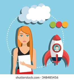 Business strat-up company graphic design, vector illustration