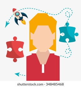 Business strat-up company graphic design, vector illustration