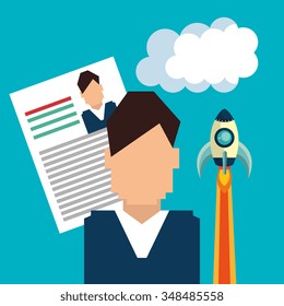 Business strat-up company graphic design, vector illustration