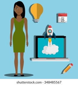Business strat-up company graphic design, vector illustration