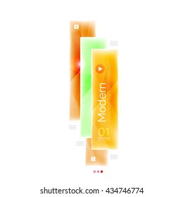 Business stripes geometric infographic template with sample options and slogan. Glossy glass shiny colorful design, single vector illustration. Infographics layout concept, menu ui app banner