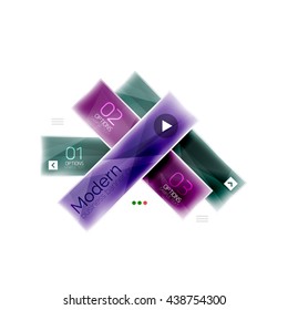 Business stripes geometric infographic template with sample options and slogan. Glossy glass shiny colorful design, single vector illustration. Infographics layout concept, menu ui app banner