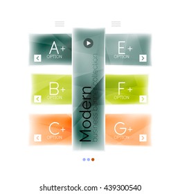 Business stripes geometric infographic template with sample options and slogan. Glossy glass shiny colorful design, single vector illustration. Infographics layout concept, menu ui app banner