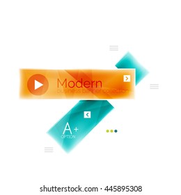 Business stripes geometric infographic template with sample options and slogan. Glossy glass shiny colorful design, single vector illustration. Infographics layout concept, menu ui app banner