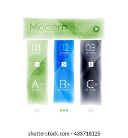 Business stripes geometric infographics box. Abstract geometric infographics layout. Glass modern universal template.