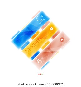 Business stripes geometric infographics box. Abstract geometric infographics layout. Glass modern universal template.