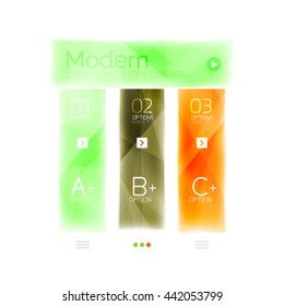 Business stripes geometric infographics box. Abstract geometric infographics layout. Glass modern universal template.