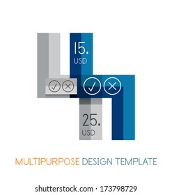 Business stripes presentation design template isolated on white