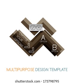 Business stripes presentation design template isolated on white