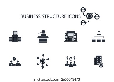 business structure icon set. business structure set vector.Editable stroke.linear style sign for use web design,logo.Symbol illustration.