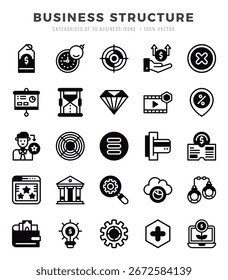 Business Structure Icons bundle. Lineal Filled style Icons. Vector illustration.