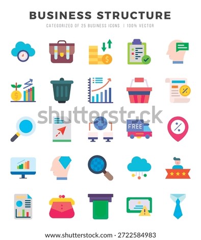 Business Structure icons set. Vector illustration.