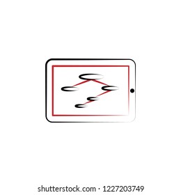 Business structure on the tablet 2 colored line icon. Simple colored element illustration. Business structure on the tablet outline symbol design from finance set