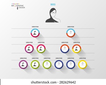 Business Structure. Organisation Chart. Infographic Design. Vector