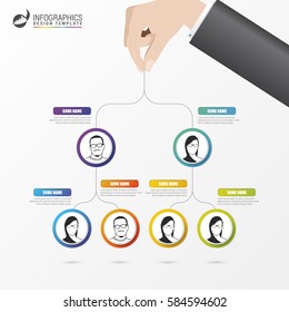 Business Structure. Organisation Chart. Infographic Design. Vector Illustration