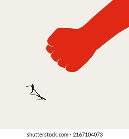 Business struggle and challenge vector concept. Symbol of defense, competition, conflict. Minimal design eps10 illustration