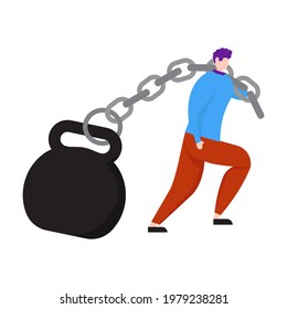 business struggle, challenge, weight icon illustration vector graphic