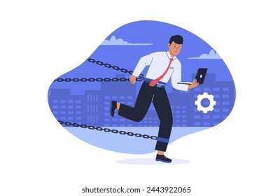 Concepto de lucha empresarial. Ilustración plana vectorial.