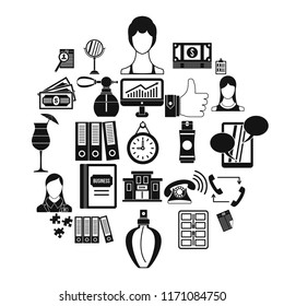 Business studio icons set. Simple set of 25 business studio vector icons for web isolated on white background