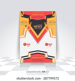 Business Style A4 Flyer and Brochure Design. Catalog Cover Template, Corporate Leaflet Template 