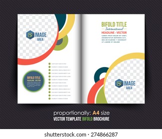 Business Style Bi-Fold Brochure Design. Corporate Leaflet, Cover Design Template