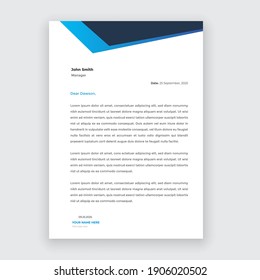  Business style blue letterhead template design