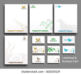 Business Style Corporate Identity Letterhead & Business Card Template. 